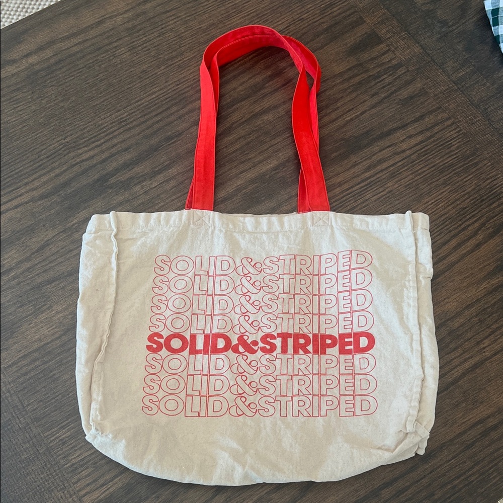 Solid & Striped Canvas Tote